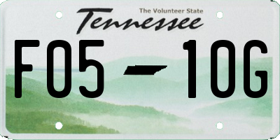 TN license plate F0510G