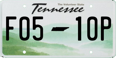 TN license plate F0510P