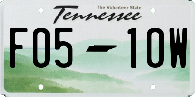 TN license plate F0510W