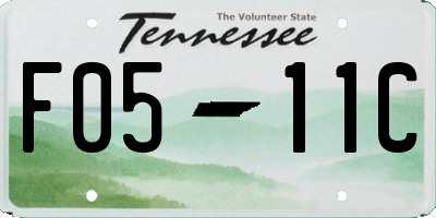TN license plate F0511C