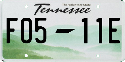 TN license plate F0511E