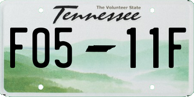 TN license plate F0511F