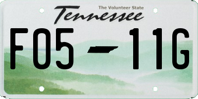 TN license plate F0511G