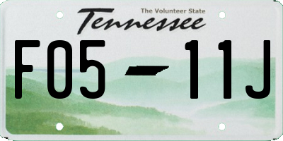 TN license plate F0511J