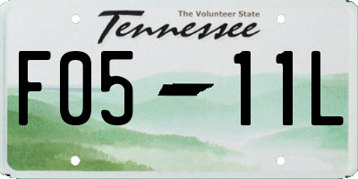 TN license plate F0511L