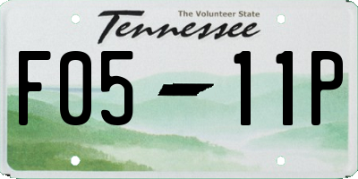 TN license plate F0511P