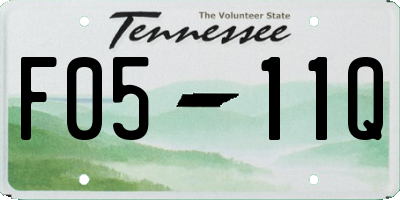 TN license plate F0511Q