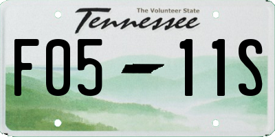 TN license plate F0511S