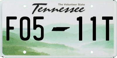 TN license plate F0511T