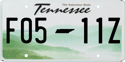 TN license plate F0511Z