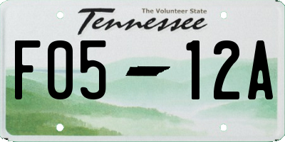 TN license plate F0512A