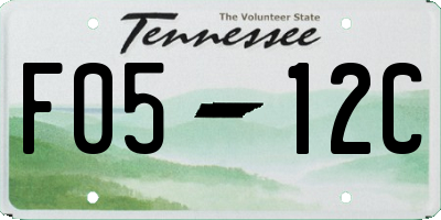 TN license plate F0512C