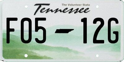 TN license plate F0512G