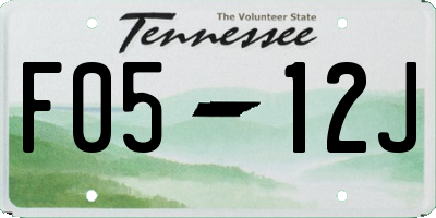 TN license plate F0512J