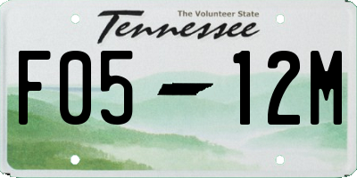 TN license plate F0512M