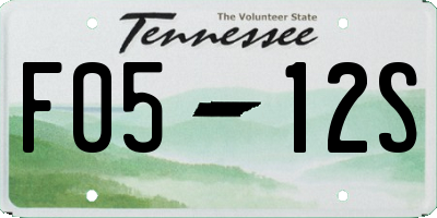 TN license plate F0512S