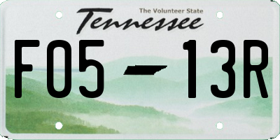 TN license plate F0513R