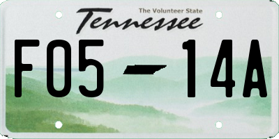 TN license plate F0514A