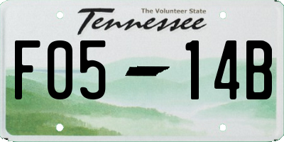 TN license plate F0514B