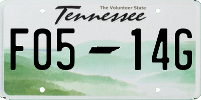 TN license plate F0514G