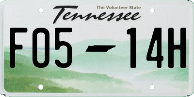 TN license plate F0514H