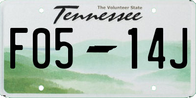 TN license plate F0514J