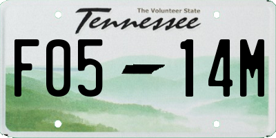 TN license plate F0514M