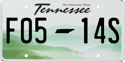 TN license plate F0514S