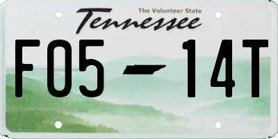TN license plate F0514T
