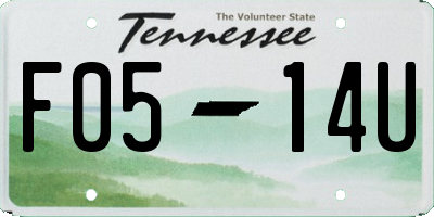 TN license plate F0514U