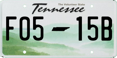 TN license plate F0515B