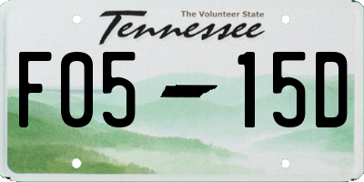 TN license plate F0515D