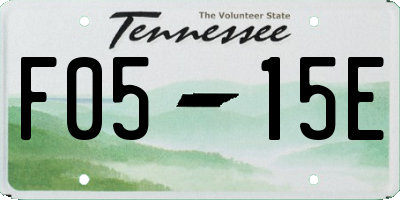TN license plate F0515E