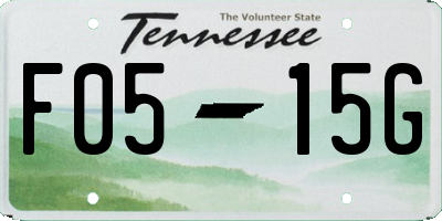 TN license plate F0515G