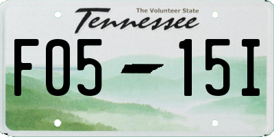 TN license plate F0515I