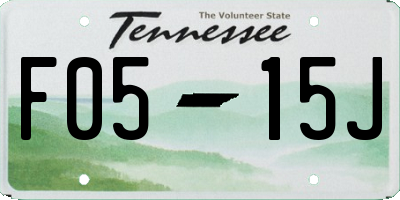 TN license plate F0515J