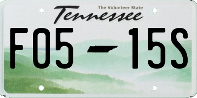 TN license plate F0515S