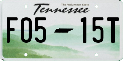 TN license plate F0515T