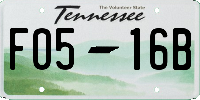 TN license plate F0516B