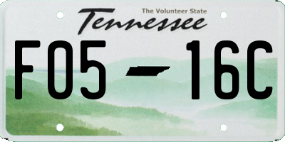 TN license plate F0516C