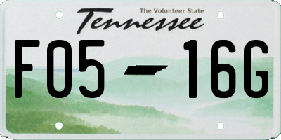 TN license plate F0516G