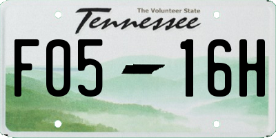 TN license plate F0516H