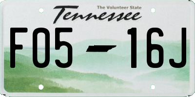 TN license plate F0516J