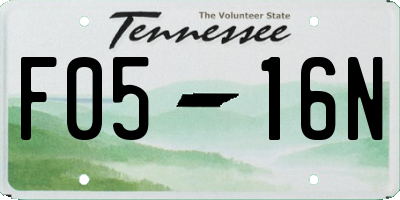 TN license plate F0516N