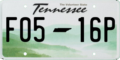 TN license plate F0516P