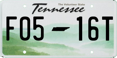 TN license plate F0516T