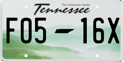 TN license plate F0516X