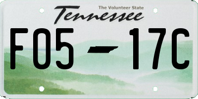 TN license plate F0517C