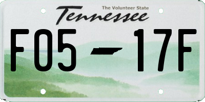 TN license plate F0517F