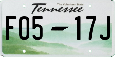 TN license plate F0517J